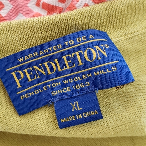 Pendelton sweater vest part silk and cotton size XL. Color lime green - Picture 7 of 8